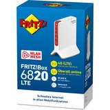 FRITZ! 6820 LTE Sistemi Wi-Fi Mesh, Router WIRELESS LTE bianco/Rosso, Box 6820 LTE, Bianco, Interno, Router Mesh, Banda singola (2.4 GHz), Wi-Fi 4 (802.11n), 450 Mbit/s