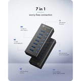 ICY BOX IB-AC618a, Hub USB Nero