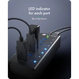 ICY BOX IB-AC618a, Hub USB Nero