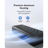 ICY BOX IB-AC618a, Hub USB Nero