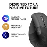 Logitech Lift Mouse Ergonomico Verticale, Senza Fili, Ricevitore Bluetooth o Logi Bolt USB, Clic Silenziosi, 4 Tasti, Compatibile con Windows / macOS / iPadOS, Laptop, PC. Grafite grafite/Nero, Senza Fili, Ricevitore Bluetooth o Logi Bolt USB, Clic Silenziosi, 4 Tasti, Compatibile con Windows / macOS / iPadOS, Laptop, PC. Grafite, Mano destra, Design verticale, Ottico, RF senza fili + Bluetooth, 4000 DPI, Grafite