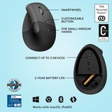 Logitech Lift Mouse Ergonomico Verticale, Senza Fili, Ricevitore Bluetooth o Logi Bolt USB, Clic Silenziosi, 4 Tasti, Compatibile con Windows / macOS / iPadOS, Laptop, PC. Grafite grafite/Nero, Senza Fili, Ricevitore Bluetooth o Logi Bolt USB, Clic Silenziosi, 4 Tasti, Compatibile con Windows / macOS / iPadOS, Laptop, PC. Grafite, Mano destra, Design verticale, Ottico, RF senza fili + Bluetooth, 4000 DPI, Grafite