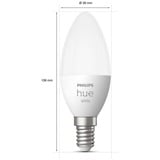 Philips Hue Philips Hue White Lampadina Smart E14 40W Philips Hue White Lampadina Smart E14 40W, Lampadina intelligente, Bianco, Bluetooth/Zigbee, LED integrato, E14, Bianco caldo