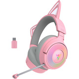 Razer Kraken Kitty V3 Pro Quartz, Cuffia da gioco rosa/grigio