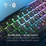 Turtle Beach Vulcan II Mini Air tastiera Gaming RF senza fili + Bluetooth QWERTZ Tedesco Nero, Tastiera da gioco Nero, Wireless, RF senza fili + Bluetooth, Interruttore ottico a chiave, QWERTZ, LED RGB, Nero