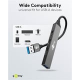 goobay 74456, Hub USB grigio chiaro