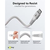 goobay Cavo tessile USB 2.0 supersoft, connettore USB-C > connettore USB-C bianco