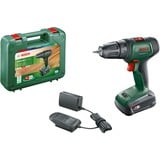 Bosch UniversalDrill 18V 1450 Giri/min Senza chiave 1,2 kg Nero, Verde, Trapano avvitatore verde/Nero, Trapano con impugnatura a pistola, Senza chiave, Nero, Verde, 1 cm, 1450 Giri/min, 3 cm