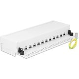DeLOCK 87679 pezzo di pannello, Patch Panel bianco, RJ-45, Bianco, Metallo, Montaggio a muro, 218 mm, 44,2 mm