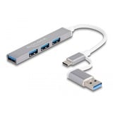 DeLOCK Hub USB slim a 4 porte con USB Type-C o USB Type-A 