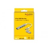 DeLOCK Hub USB slim a 4 porte con USB Type-C o USB Type-A 