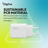 Digitus Caricatore USB GaN 30W, 1x USB-C, 1x USB-A, Caricabatterie bianco