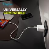Digitus Caricatore USB GaN 30W, 1x USB-C, 1x USB-A, Caricabatterie bianco