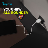 Digitus Caricatore USB GaN 30W, 1x USB-C, 1x USB-A, Caricabatterie bianco
