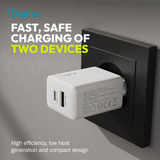 Digitus Caricatore USB GaN 30W, 1x USB-C, 1x USB-A, Caricabatterie bianco