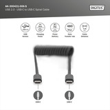 Digitus Cavo a spirale USB 2.0 USB-C > USB-C Nero