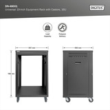 Digitus Rack universale da 19 pollici con ruote, Chassis server rack Nero