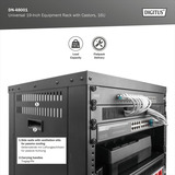 Digitus Rack universale da 19 pollici con ruote, Chassis server rack Nero