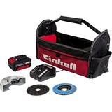 EINHELL Power X-Change Smerigliatrice Angolare a Batteria TC-AG 18/115 Li Kit, 18Volt rosso/Nero