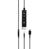 EPOS | Sennheiser | SENNHEISER IMPACT SC 665 USB-C Auricolare Cablato A Padiglione Musica e Chiamate USB tipo-C Nero, Argento Nero, Cablato, Musica e Chiamate, 50 - 18000 Hz, 95 g, Auricolare, Nero, Argento