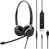 EPOS | Sennheiser | SENNHEISER IMPACT SC 665 USB-C Auricolare Cablato A Padiglione Musica e Chiamate USB tipo-C Nero, Argento, Headset Nero, Auricolare, A Padiglione, Musica e Chiamate, Nero, Argento, Monofonico, Pulsante