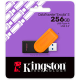 Kingston DataTraveler 256GB Portable USB 3.2 Gen 1 Exodia S (Nero/Arancia), Chiavetta USB Nero/Orange, 256 GB, USB tipo A, 3.2 Gen 1 (3.1 Gen 1), Girevole, 8,72 g, Nero, Arancione
