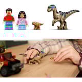 LEGO Jurassic World 76972 Fuga dal Raptor sul Fuoristrada, con 2 Dinosauri Giocattolo, Macchina e 2 Minifigure per Bambini 6+, Giochi di costruzione con 2 Dinosauri Giocattolo, Macchina e 2 Minifigure per Bambini 6+, Set da costruzione, 6 anno/i, Plastica, 285 pz, 436 g