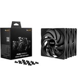 be quiet! Pure Wings 3 140mm | PWM high-speed Triple Pack Case per computer Ventilatore 14 cm Nero 3 pz, Ventola Nero, Ventilatore, 14 cm, 1800 Giri/min, 122,6 m³/h, Nero