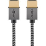 goobay Cavo HDMI Plus sottile ad alta velocità con Ethernet, 8K @ 60Hz grigio