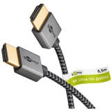goobay Cavo HDMI Plus sottile ad alta velocità con Ethernet, 8K @ 60Hz grigio