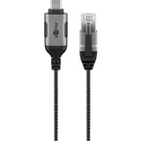 goobay Cavo adattatore Ethernet USB-C 3.2 Gen2 > RJ-45, Slim Nero/grigio