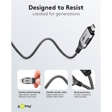 goobay Cavo adattatore Ethernet USB-C 3.2 Gen2 > RJ-45, Slim Nero/grigio