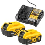 DEWALT Kit batteria starter DCB1104P2, 18 volt, Caricabatterie giallo/Nero