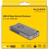 DeLOCK Custodia per unità M.2 NVMe USB 40 Gbps stile gaming, Disk enclosure grigio