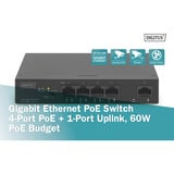 Digitus 4+1 porte Gigabit PoE, Interruttore Nero