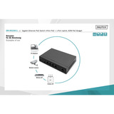 Digitus 4+1 porte Gigabit PoE, Interruttore Nero