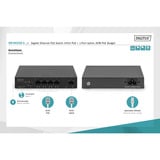 Digitus 4+1 porte Gigabit PoE, Interruttore Nero