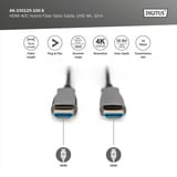 Digitus Cavo in fibra ottica ibrido HDMI AOC, UHD 4K Nero