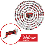 EINHELL Utensile multifunzione a batteria Power X-Change TC-MG 18 Li-Solo, 18 Volt, Strumento multi funzione rosso/Nero