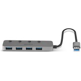 Lindy 43309 hub di interfaccia USB 3.2 Gen 1 (3.1 Gen 1) Type-A 5 Mbit/s Grigio, Hub USB USB 3.2 Gen 1 (3.1 Gen 1) Type-A, USB 3.2 Gen 1 (3.1 Gen 1) Type-A, 5 Mbit/s, Grigio, Acrilonitrile butadiene stirene (ABS), Alluminio, Policarbonato (PC), USB