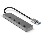 Lindy 43309 hub di interfaccia USB 3.2 Gen 1 (3.1 Gen 1) Type-A 5 Mbit/s Grigio, Hub USB USB 3.2 Gen 1 (3.1 Gen 1) Type-A, USB 3.2 Gen 1 (3.1 Gen 1) Type-A, 5 Mbit/s, Grigio, Acrilonitrile butadiene stirene (ABS), Alluminio, Policarbonato (PC), USB