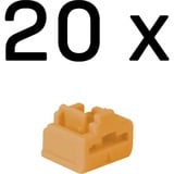 Lindy 47898 clip sicura Bloccaporte RJ-45 Arancione Acrilonitrile butadiene stirene (ABS) 20 pz, Castello arancione , Bloccaporte, RJ-45, Arancione, Acrilonitrile butadiene stirene (ABS), 20 pz, Sacchetto di politene
