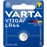 VARTA ALKALINE V13GA, LR44 (Batteria Speciale , 1.5V) Blister da 1 LR44 (Batteria Speciale , 1.5V) Blister da 1, Batteria monouso, LR44, Alcalino, 1,5 V, 1 pz, Argento