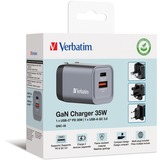 Verbatim GNC-35 Universale Nero, Grigio AC Ricarica rapida Interno, Caricabatterie grigio, Interno, AC, 20 V, Nero, Grigio