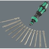 Wera 838 RA-R L Porta inserti manuale con funzione a cricchetto, Cacciavite Nero/Verde