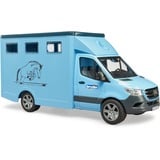 bruder MB Sprinter Trasportatore di animali con cavallo, Veicolo modello blu