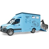 bruder MB Sprinter Trasportatore di animali con cavallo, Veicolo modello blu