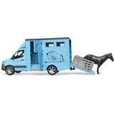 bruder MB Sprinter Trasportatore di animali con cavallo, Veicolo modello blu