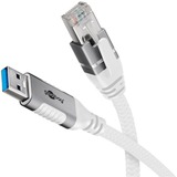 goobay Cavo Ethernet USB-A 3.2 Gen1 con connettore > connettore RJ-45, Scheda di rete bianco