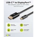 goobay Cavo adattatore USB, connettore USB-C > connettore DisplayPort, 4K 60Hz Nero